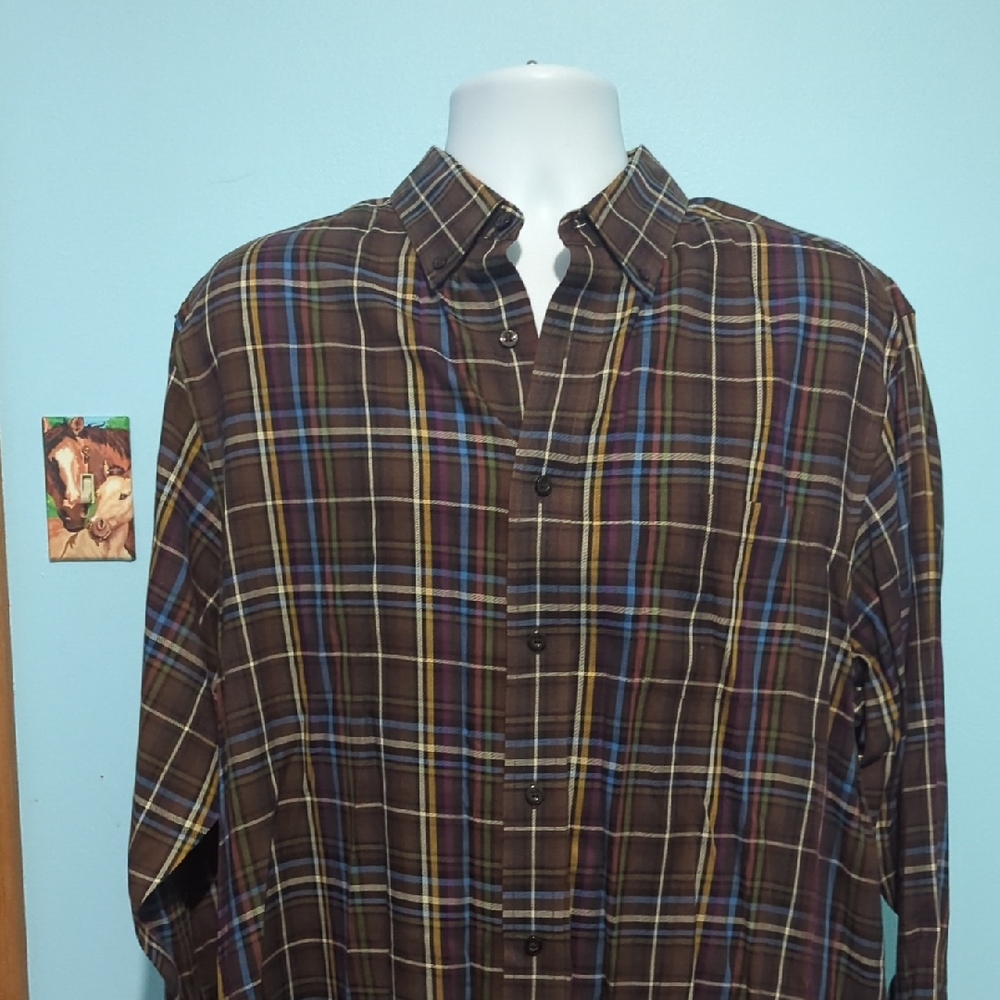 Daniel Cremieux Brown Plaid Button Down Shirt